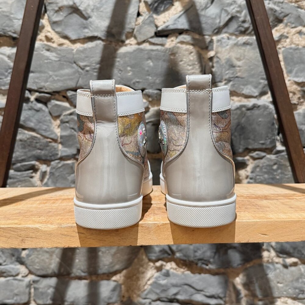 Christian Louboutin Lou Spikes Flame Lurex High-top Sneakers - Picture 5 of 15